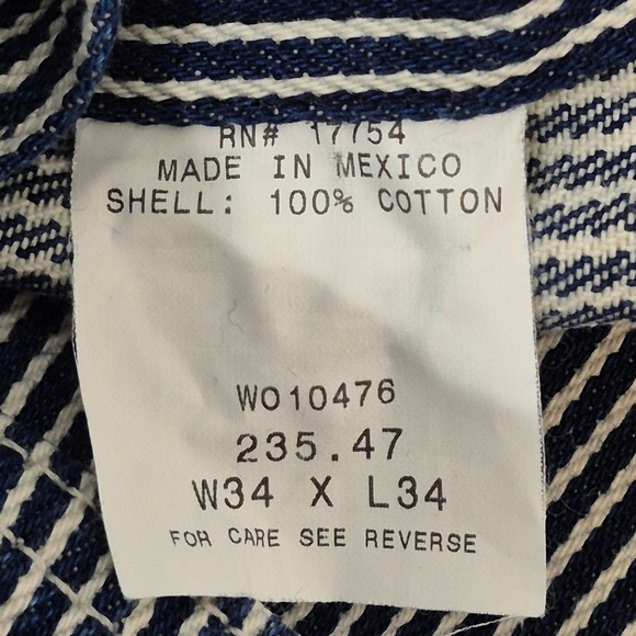 Key Imperial Pinstripe Denim Bib Pocket Overalls Button Fly  - Size 34/34 - Picture 16 of 16